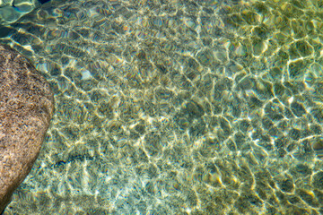Submerged Pebbles and Rippling Water
