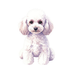 White Poodle dog Isolated on Transparent Background – Watercolour Illustration