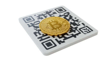 Isolated Bitcoin and QR Code