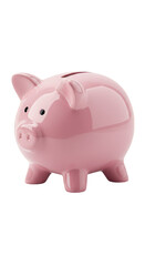 Fototapeta premium Pink Piggy Bank Isolated On Transparent Background Investment Savings Concept Photo