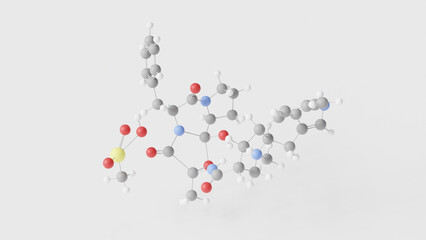 dihydroergotamine mesylate molecule 3d, molecular structure, ball and stick model, structural chemical formula vasoconstrictor agent