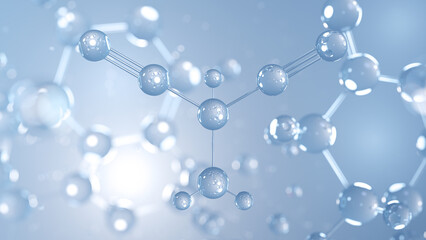 aminomalononitrile molecular structure 3d, amines structural chemical formula view from a microscope