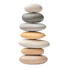 Fototapeta premium Stacked stones balance concept on transparent background