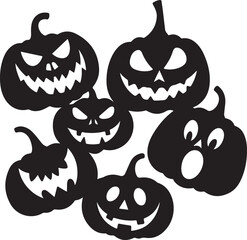 Halloween pumpkin vector black silhouette design.