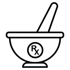 RX icon icon Black and white outline vector