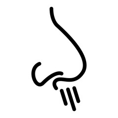 Runny nose icon Black and white outline vector