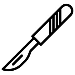 Scalpel icon Black and white outline vector