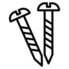 Screws icon Black and white outline vector
