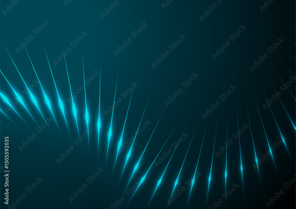 Poster blue minimal glowing wavy lines abstract futuristic tech background. vector concept design