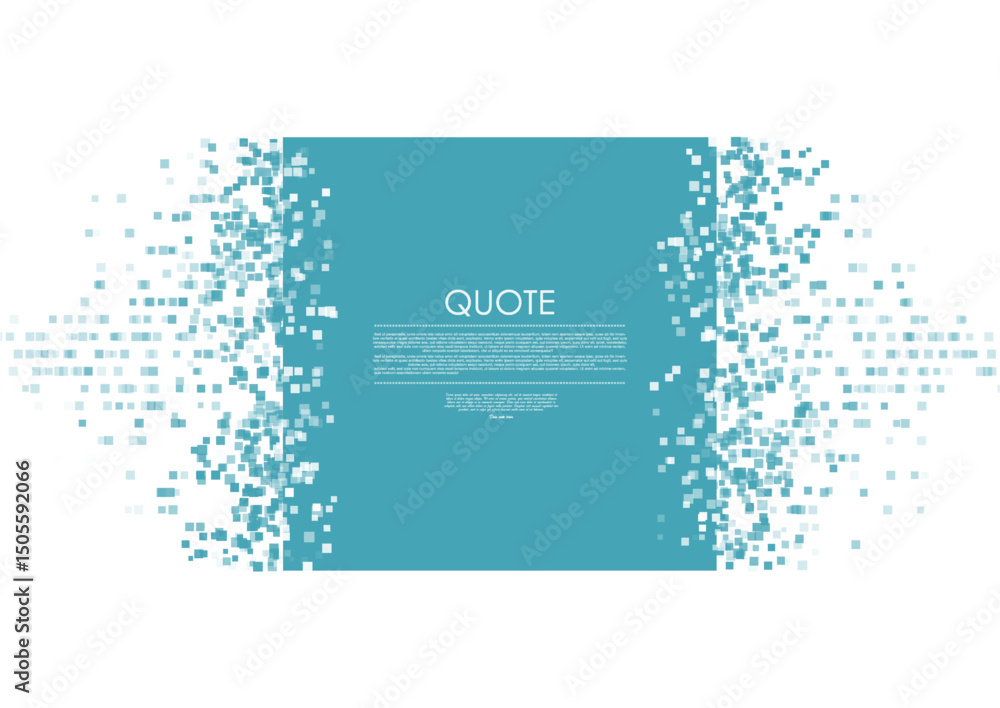 Poster blue pixelated square minimal abstract geometric background. pixel art vector design