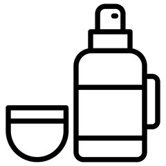 Obraz premium thermos icon Black and white outline vector