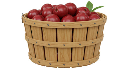 Isolated Basket of Red Apples