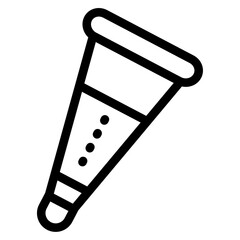 Vuvuzela trumpet icon Black and white outline vector