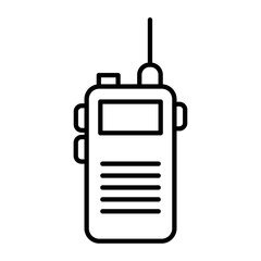 Walkie talkie icon Black and white outline vector