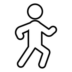 Walker icon Black and white outline vector