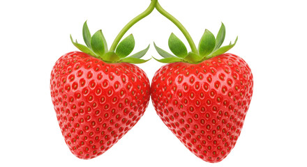 Isolated Two Strawberries