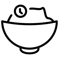 Yeast dough recipe icon Black and white outline vector