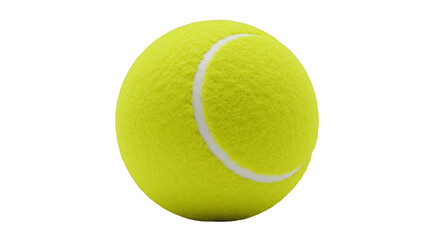 Realistic 3D Render of a Tennis Ball Isolated on Transparent Background