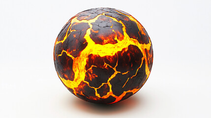 Fiery sphere with molten lava textures glowing vibrantly Generative AI
