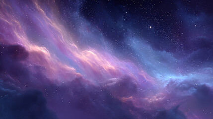 Obraz premium A beautiful nebula with stars in the night sky, a cosmic and celestial scene of the universe and outer space