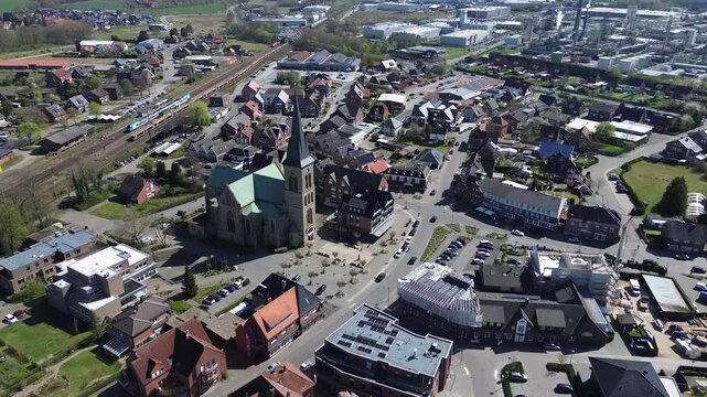Salzbergen Luftaufnahmen Gewerbegebiet Dorf Stadt