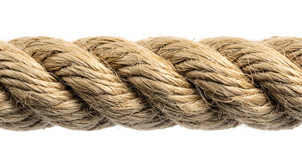Fototapeta premium Realistic Close Up Photo of a Coiled Twisted Rope with Brown Texture on Black Background