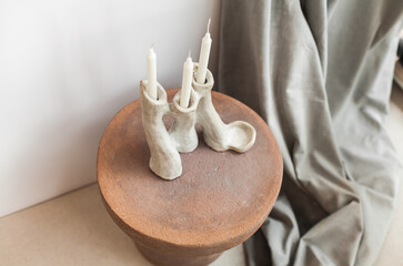 Handcrafted ceramic decor inspired by the female form. Feminine shapes, silhouettes, and organic textures evoke softness, strength, and natural beauty in minimalist design