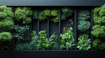 Fototapeta premium Eco-friendly and sustainable branding displays in a dark theme with natural textures and organic product presentation elements