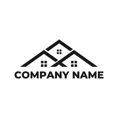 house roof logo design, generic house roof logo, construction, housing, home, real estate, contractor, icon, symbol, building