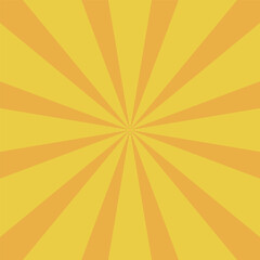Bright Yellow Sunburst Background with Retro Comic Style Rays