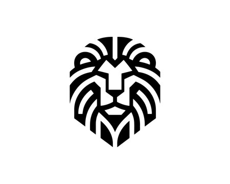 Lion minimal logo in flat vector design