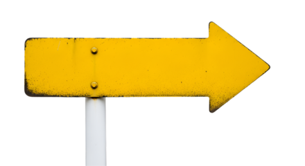 Rightward path pointed by weathered sign