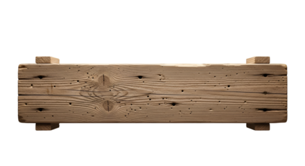 Wooden beam with knotty texture