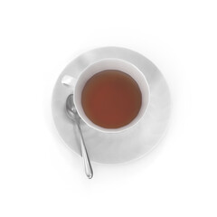 White Tea Cup with Spoon isolated on transparent background