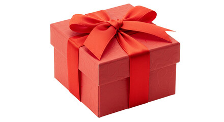 Obraz premium Red Gift Box Tied with Ribbon for Festive Celebrations
