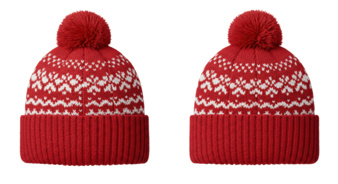 Isolated Winter Knitted Hats