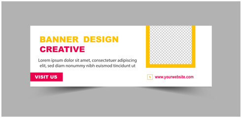 Social Media Cover Banner Design Template Pink And Yellow Digital Marketing Banner For Business Corporate Vector Illustration