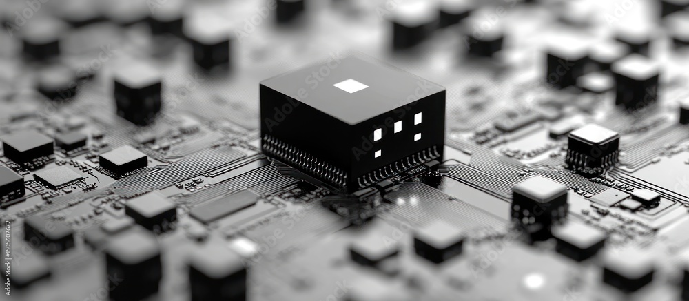 Poster microchip technology: a close-up view of advanced electronics