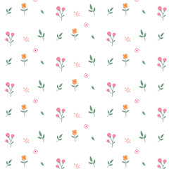 Seamless flower pattern, flat flower background