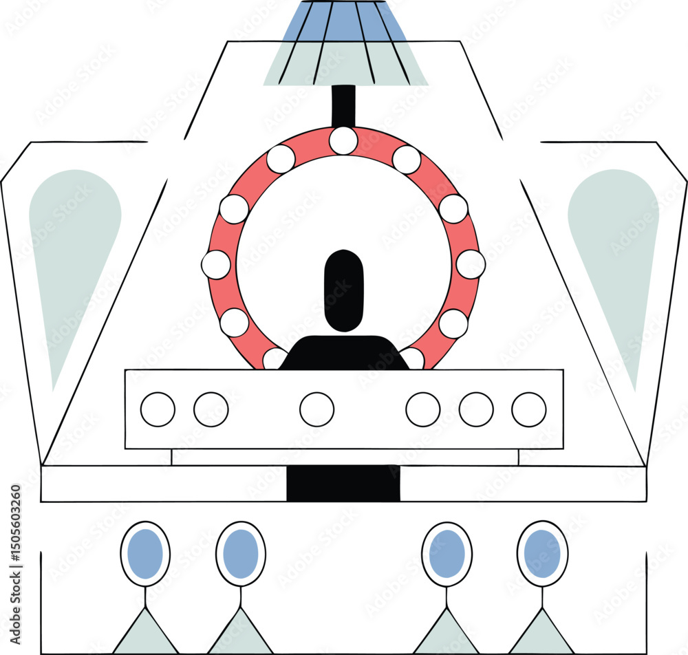 Aufkleber abstract geometric design of a futuristic structure with colorful elements