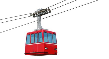 Isolated Red Cable Car © Niklas