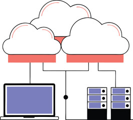 Abstract geometric shapes composition in red and blue with transparent background