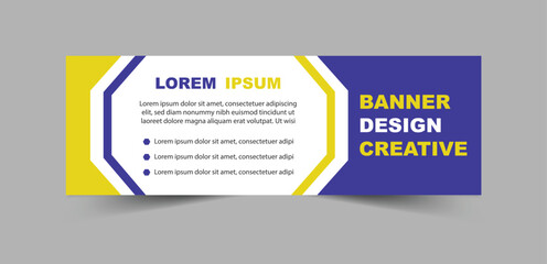 Fototapeta premium Social Media Banner Cover Design Template Yellow And Blue Digital Marketing Banner For Business Corporate Vector Illustration