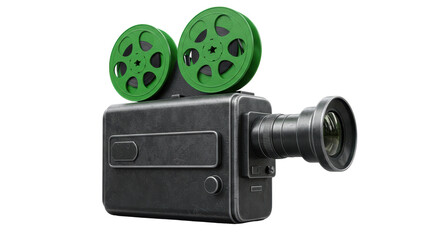 Isolated Vintage Movie Camera