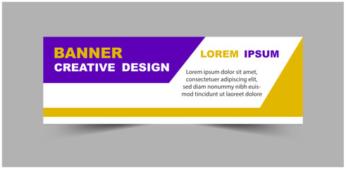 Social Media Banner Cover Design Template Yellow And Purple Digital Marketing Banner For Business Corporate Vector Illustration
