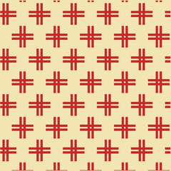 Elegant Red and Beige Geometric Cross Pattern Seamless Texture for Design Projects
