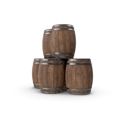 Wood Barrels isolated on transparent background