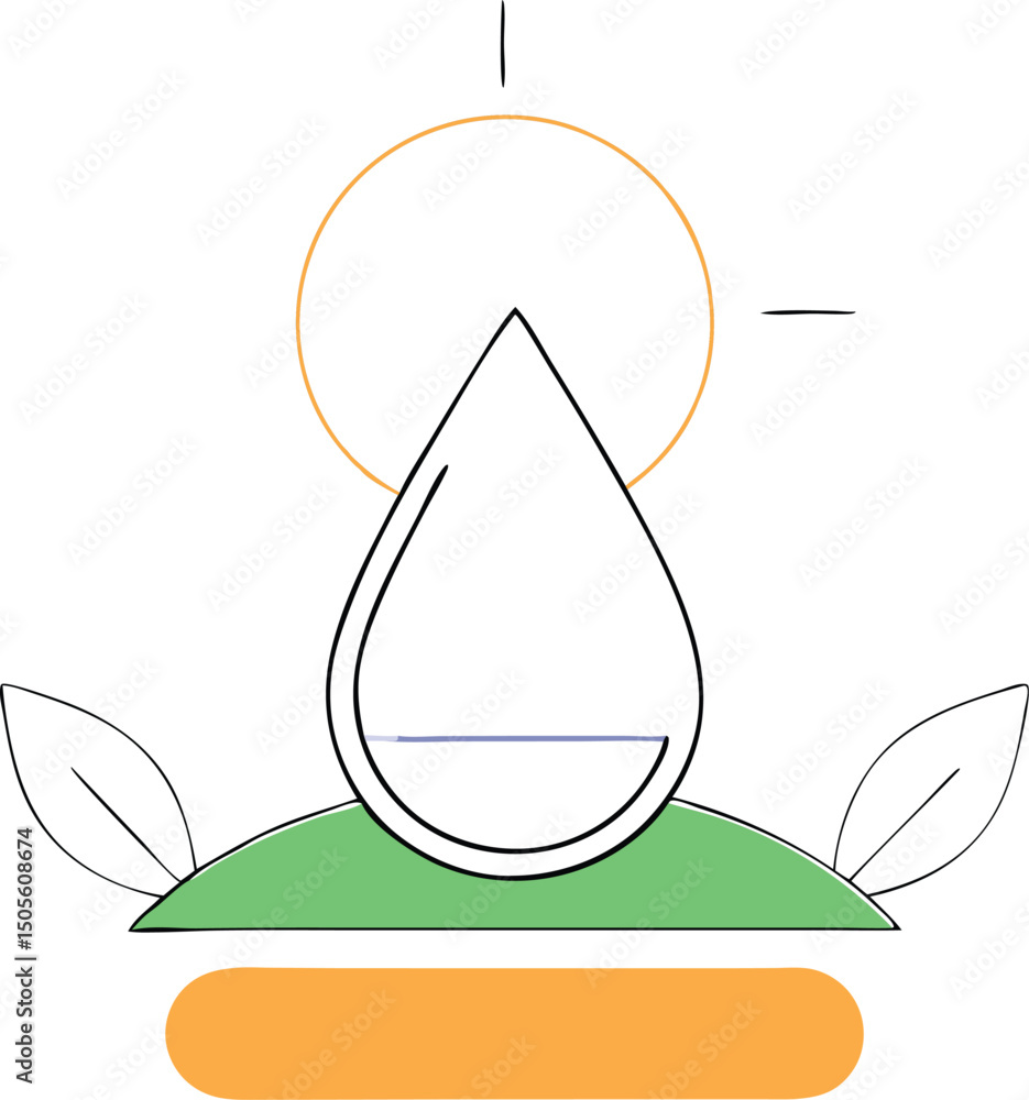 Aufkleber abstract organic composition with shape elements and leaf on transparent background