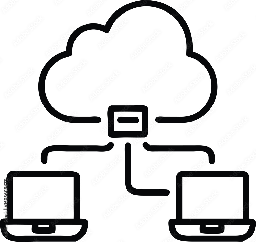 Poster abstract silhouette depicting cloud computing concept 3d render design