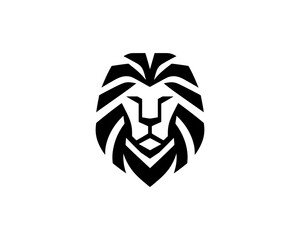 Lion logo in geometric modern flat style